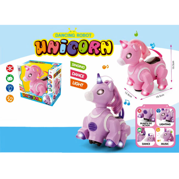 Dancing Bump and Go Action Unicorn Robot Toy for Kids