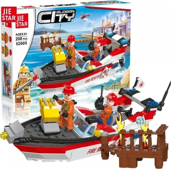 Building Blocks Jie Star Fireboat 200 Pieces