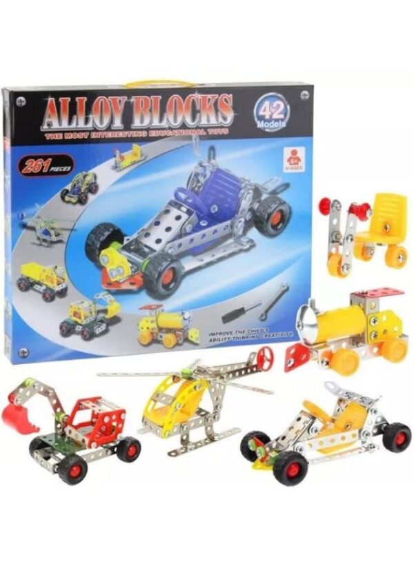 Alloy Building Blocks, 261 Pieces For Boys