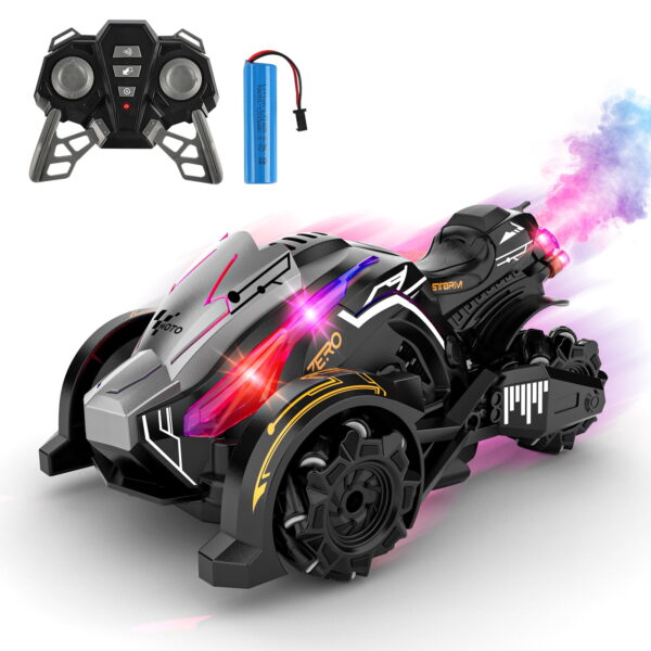 Growsly RC Stunt Motorcycle Remote Control Car for Boys Girls, Powerful 2.4G Drift Racing Motorbike Toy for Kids - Image 2