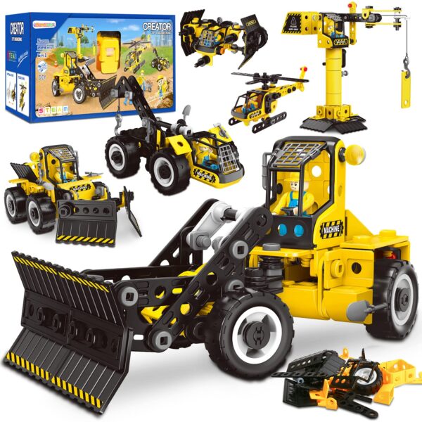 FunBlast DIY Toy Vehicles Set - Assembly Toy Bulldozer Constructions Set, Building Vehicle Play Set with Screwdriver, Educational Toys for Boys,Girls,Kids. (Set of 223+ Pieces)