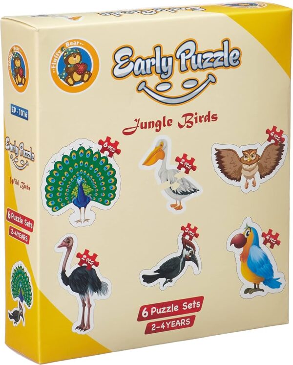 Fluffy Bear  Jungle Birds Puzzle - Multi Color