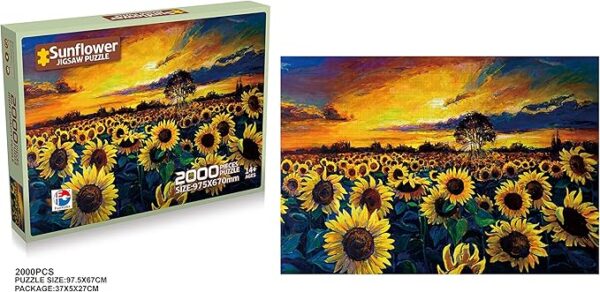 2000 Piece Puzzle - Sunflower - 38" x 26", Jigsaw Puzzles for Adults and Kids