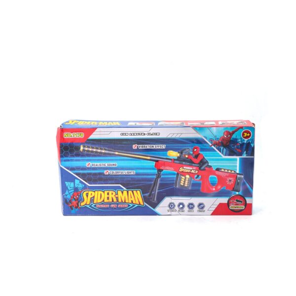 Spiderman Vibration Flash Gun 3D Light Sound Battery Operated Box Children Play Toy Gun