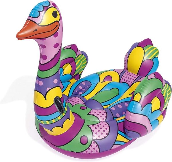 Bestway Inflatable Ostrich Pool Float, Ride-On Toy with Pop-Art Design - Image 2