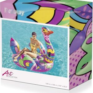 Bestway Inflatable Ostrich Pool Float, Ride-On Toy with Pop-Art Design