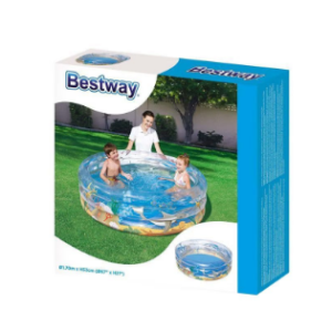 Inflatable outdoor swimming pool, 170x53x170 cm - light blue